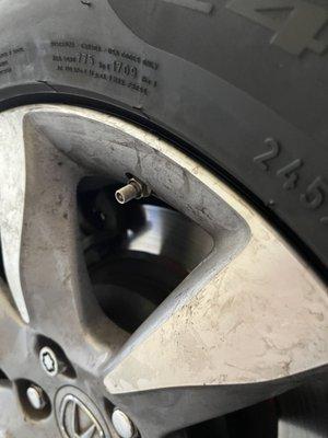 Tire valve cover missing