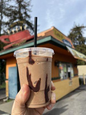 Vegan mocha freeze coffee baby!