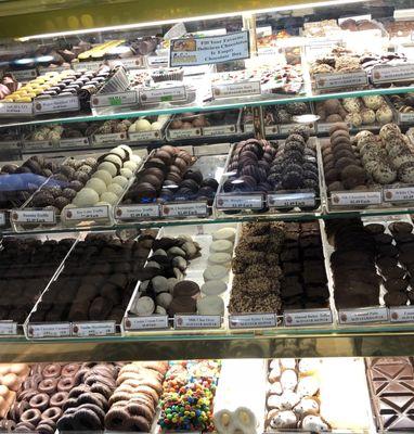 My favorite-the chocolate section. Chocolate truffles, pretzels, and bark.