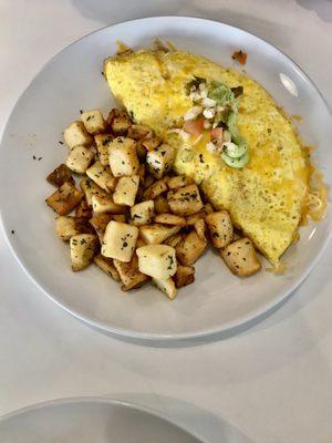 Southwest omelette and home fries