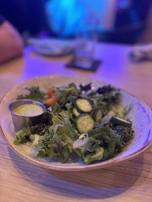 Salad with cilantro dressing