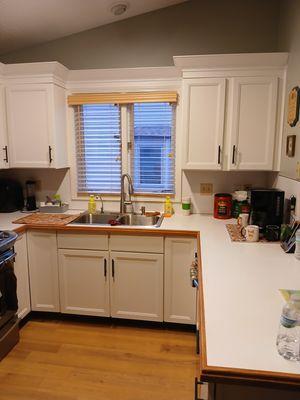 Crown molding Installed above cabinets