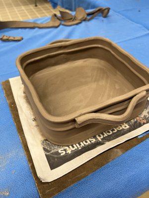 Casserole dish making class.