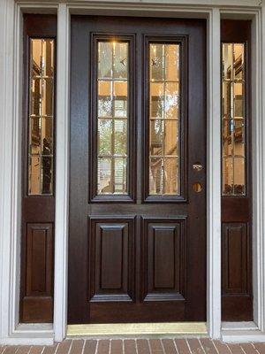 After picture stained dark walnut with semi gloss armor coat polyurethane finish Richmond, Texas.