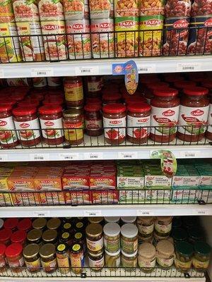 Many options for canned food and tomato paste, Sardine, and Tuna