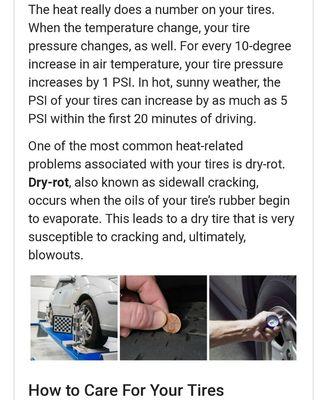 What the heat does to your tires!