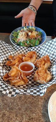 Crab Rangoon  Side salad