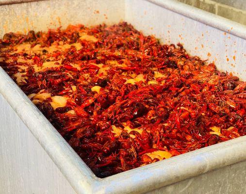 Pot of crawfish