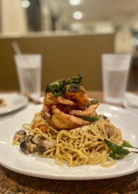 Garlic Pasta with Shrimp.