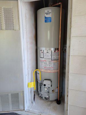 Water heater installed