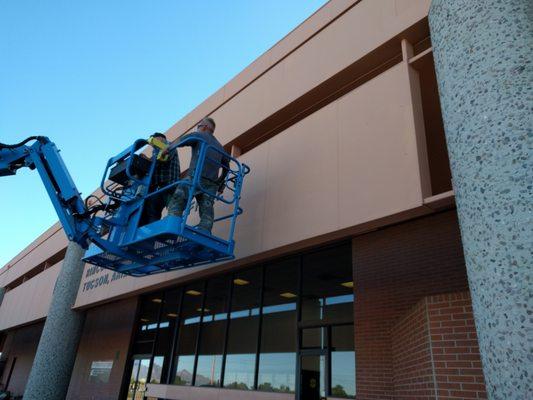 Exterior facade repair.