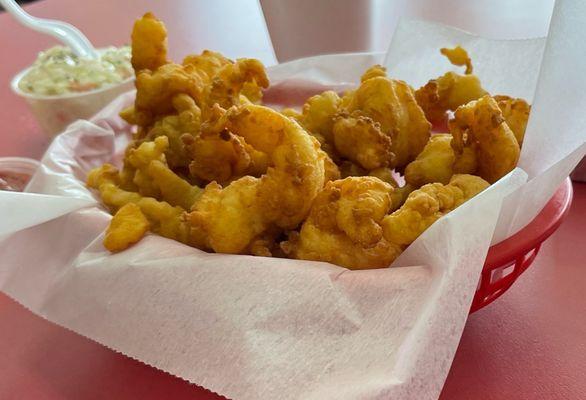 Shrimp and clam strips.