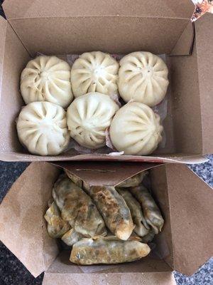 BBQ Pork Buns, Teriyaki Chicken Buns, Veggie Potstickers