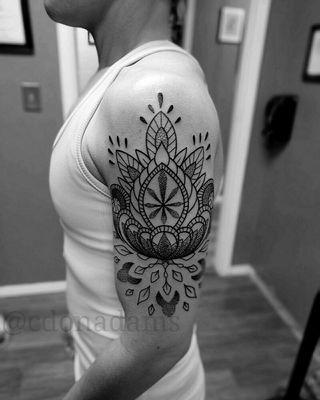 Mandala & Dotwork Incorporated Arm Piece by Artist Chris @cdonadams