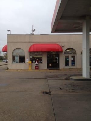 The gas pump side entrance.