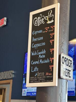 Coffee Menu