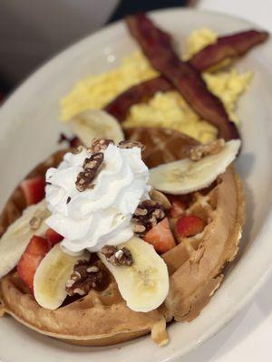 Strawberry Banana Walnut Waffle