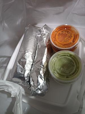 Order to go with complimentary salsas