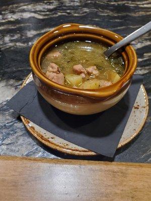 Pork patato and green ploblano soup