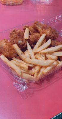 Chicken Wings and fries