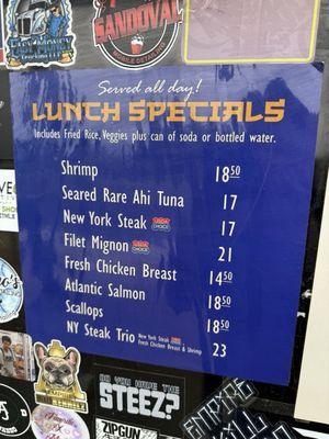 Lunch menu