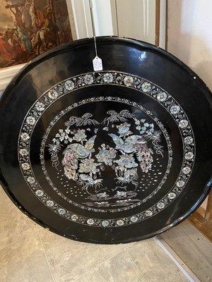 Oriental items from statues and dishes to this beautiful table top!