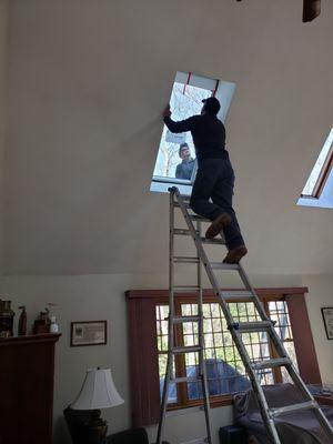 Mark positioning new skylight