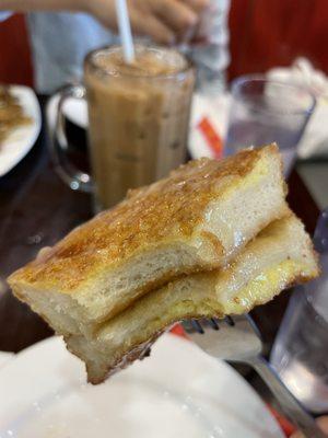 French toast with condensed milk