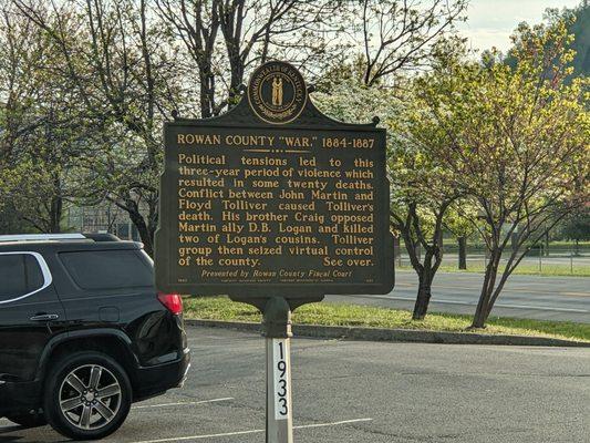 Rowan County War Historical Marker