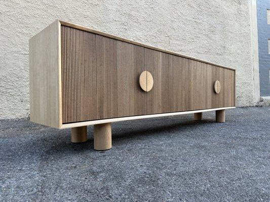 96" Rift white oak media credenza