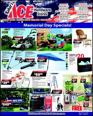 MAY 2021 Deals at Kabat's Ace Hardware Stores #kabatsace #crismonace #santanace #frontierace #handysace #fortunaace