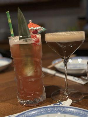 Singapore Sling and Expresso Martini