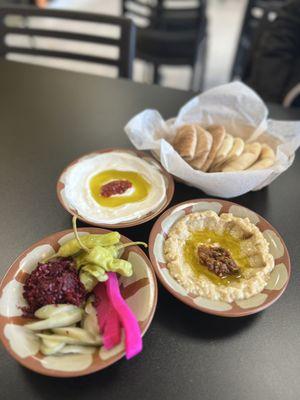 Labneh, Baba G, pickles, housemade pitas!!!