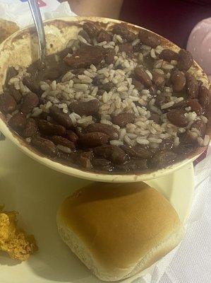 Rice and beans with smoked sausage