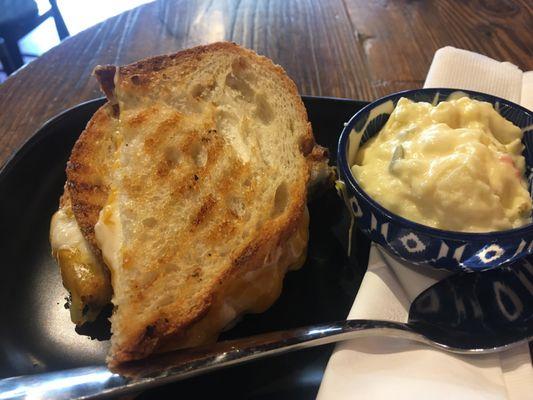 Grilled cheese and side of potato salad.