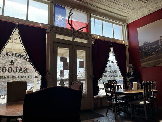 Inside dining area