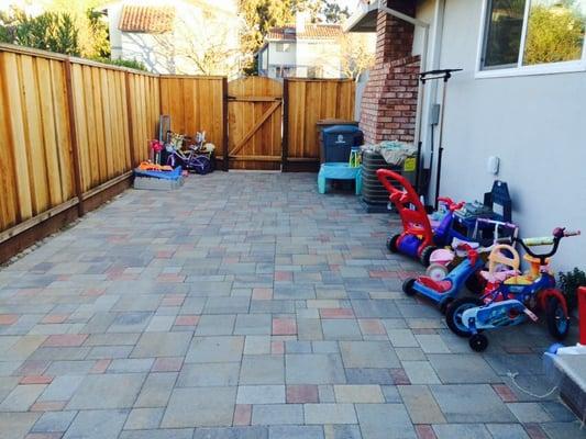 Gated side yard play area.