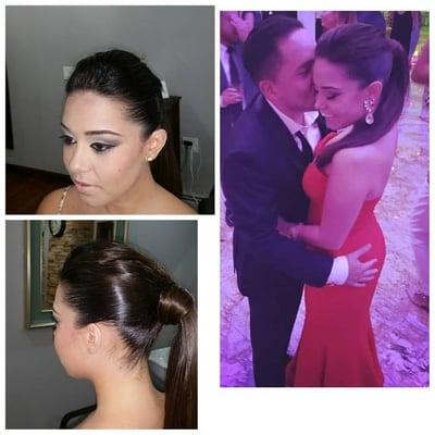 Smokey eye and Glam Ponytail