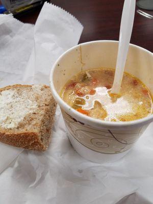 Spicy Mexican soup with all the fixins....and TCBY=HEAVEN