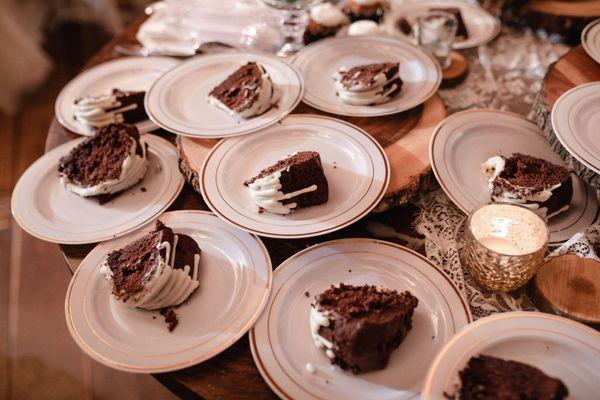 Slices of the chocolate chip bundt