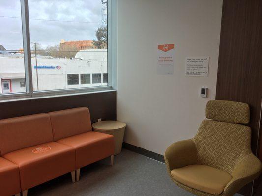 Lab waiting area facing west