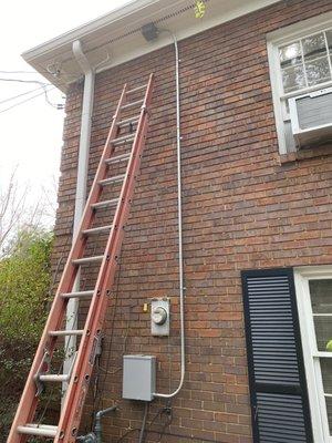 Exterior conduit run for Wash room remodel