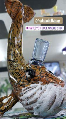 American glass Artist Chad Lacy, whale pipe