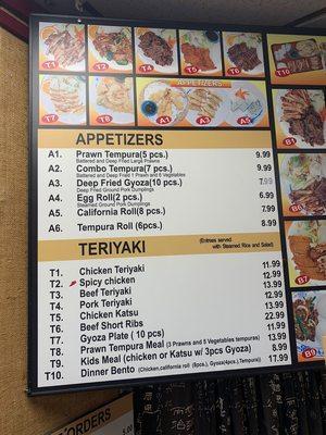 Updated Menu prices 9.30.2023