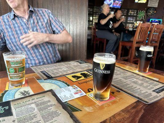 Menu and beers. A sneak photo.