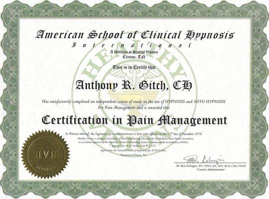 Pain Management Certificate