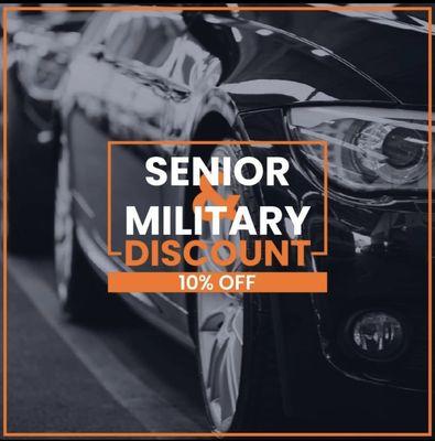 Senior & Military discount.