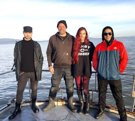 The Warrior Poet - Fishing Trip - SF to San Pablo Bay & back - March 17 2019.  "Fishing Posse! Michael, David (Owner), Amanda & Zach.