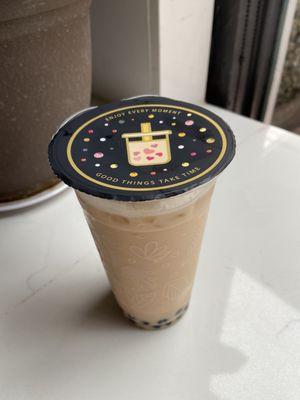 Jasmine milk tea with boba