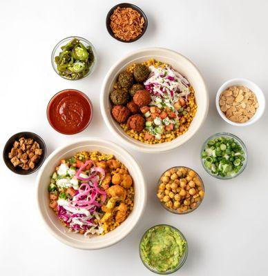 turmeric pearl couscous bowls and new toppings